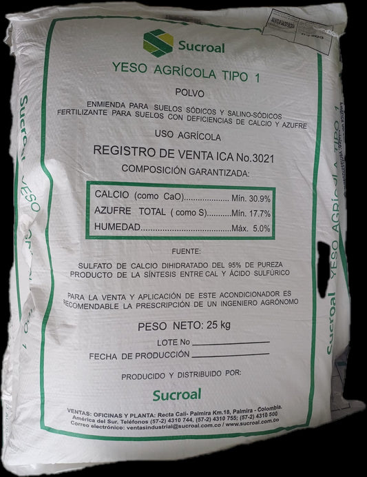 Sulfato de Calcio Sucroal 25 kg
